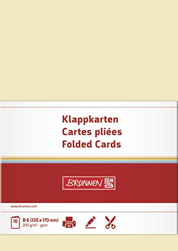 BRUNNEN 105125511 Brief-/Falt-/Visitenkarte (unbedruckt Doppelkarte, 105 x 148 mm, 200 g/qm, 1 Stück) chamois von BRUNNEN