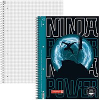BRUNNEN Collegeblock Ninja Power Lineatur 28 kariert DIN A4 Innen- und Außenrand von BRUNNEN