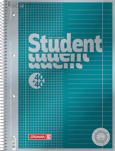 BRUNNEN Collegeblock Premium Student „DUO“ | A4, kariert/liniert, 80 Blatt, petrol BRUNNEN Collegeblock Premium Student „DUO“ | A4, kariert/liniert, 80 Blatt, petrol von BRUNNEN