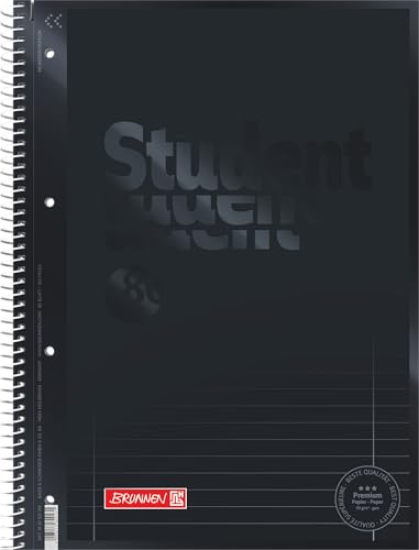 BRUNNEN Collegeblock Premium Student Colour Code | A4, Lineatur (schwarz, onyx liniert) von BRUNNEN