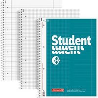 BRUNNEN Collegeblock Student DUO liniert und kariert DIN A4 mit Randlinie (innen und außen), 5 St. von BRUNNEN