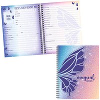 BRUNNEN Freundebuch Magic Butterfly ca. DIN A5 liniert, lila/roa Hardcover 80 Seiten von BRUNNEN