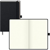 BRUNNEN Notizbuch KOMPAGNON ca. DIN A5 punktraster, schwarz Hardcover 192, davon 16 zum Heraustrennen Seiten von BRUNNEN