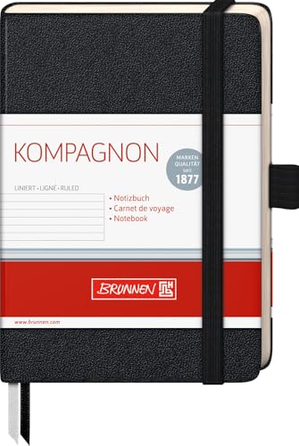 BRUNNEN Notizbuch Kompagnon Klassik / A6, liniert, Stifthalter, schwarz von BRUNNEN