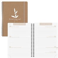 BRUNNEN Schülerkalender Linen 2026/2027 hellbraun, weiß, 1 St. von BRUNNEN