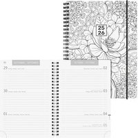 BRUNNEN Schülerkalender ZENart Juli 2025 - Dezember 2026 schwarz/weiß von BRUNNEN