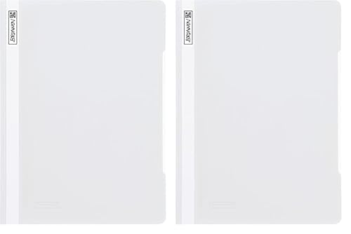 Brunnen 102011000 Schnellhefter (A4, aus PVC, glasklares Deckblatt) weiß (Packung mit 2) von BRUNNEN