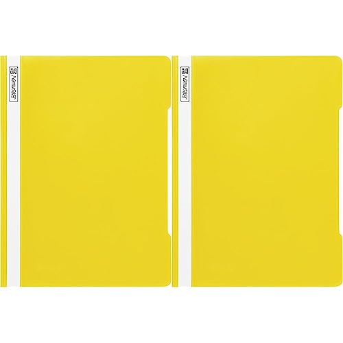 Brunnen 102011010 Schnellhefter (A4, aus PVC, glasklares Deckblatt) gelb (Packung mit 2) von BRUNNEN