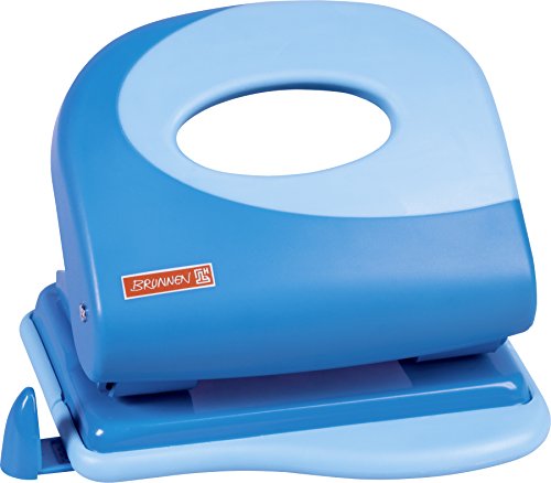 Brunnen 102062733 Locher Colour Code (ausziehbare Anschlagschiene, zum Lochen von bis zu 20 Blatt) blau / azur von BRUNNEN
