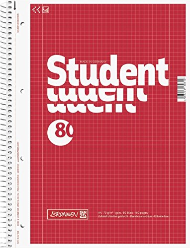 Brunnen 1067928 Notizblock / Collegeblock Student (A4, kariert, Lineatur 28, 70g/m², 80 Blatt) (10) von BRUNNEN