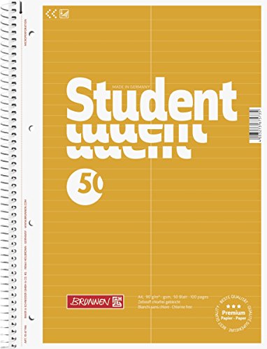 Brunnen 1067946 Notizblock / Collegeblock Student Vokabeln (A4, 50 Blatt, Lineatur 53, 2 Spalten, 90 g/m²) von BRUNNEN