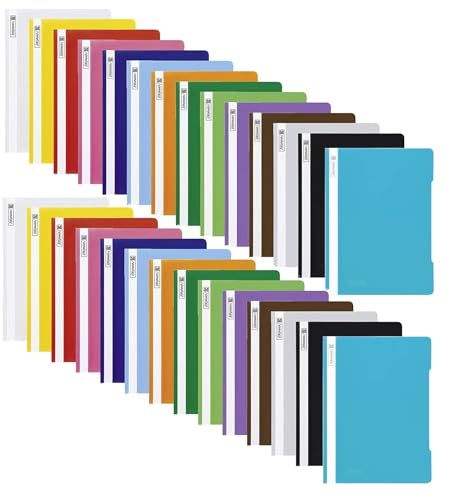 Brunnen Aktenordner aus Polypropylen-Kunststoff in 14 Farben, 14 Stück (Transparent, 14 Farben, 28er Set) von BRUNNEN