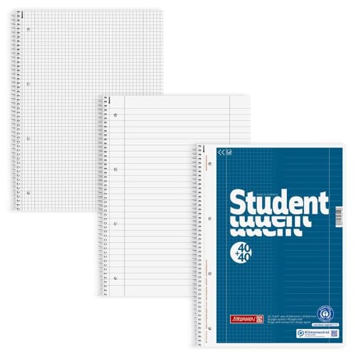 Brunnen Collegeblock Student „DUO“ Recycling | A4, kariert/liniert, 80 Blatt, petrol Brunnen Collegeblock Student „DUO“ Recycling | A4, kariert/liniert, 80 Blatt, petrol von BRUNNEN
