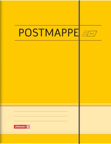 Brunnen Sammelmappe/Postmappe (A4, mit Gummizug), Gelb (3 Stück, Postmappe Pappe) von BRUNNEN
