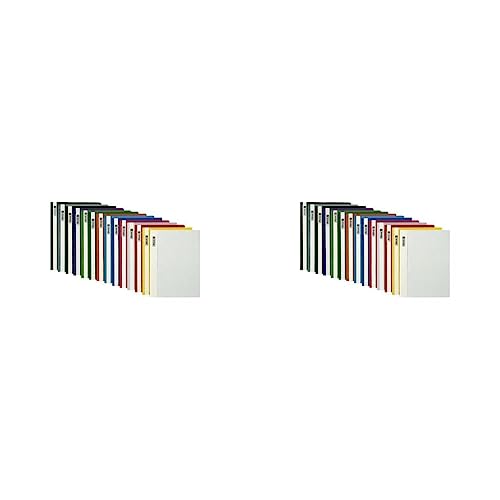 Brunnen Schnellhefter (A4, aus PVC, glasklares Deckblatt) schwarz (Packung mit 2) von BRUNNEN