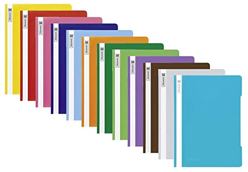 Brunnen Schnellhefter A4, Polypropylen, farblich sortiert, transparenter Deckblatt (12 Farben, 12er Pack) von BRUNNEN