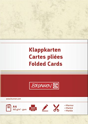 Doppelkarte - marmoriert - chamois C6 - 10 Stück/Paket von BRUNNEN