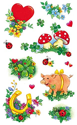 bsb Sticker Aufkleber Glückssymbole mit Hufeisen und Schwein von bsb
