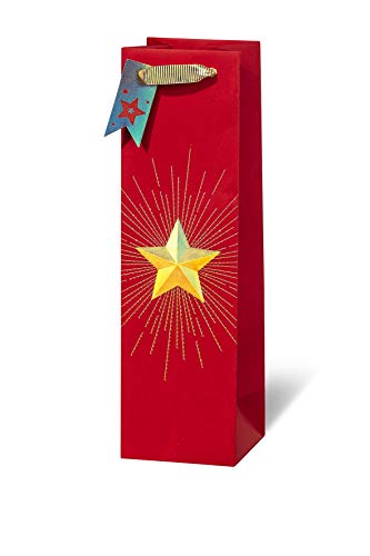 bsb Flaschentasche Geschenktasche Geschenktüte Papiertüte Papiertasche Weihnachten "Christmas Star" Flaschen-Format von bsb