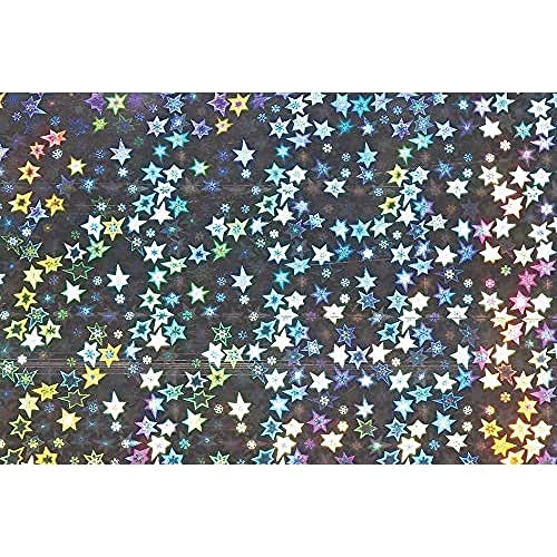 bsb Geschenkpapier Weihnachten Weihnachtspapier Holographiepapier mit Sternen (silber) von bsb