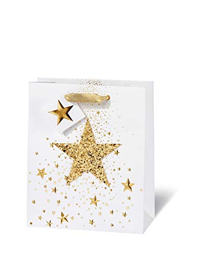 bsb Geschenktasche Geschenktüte Papiertüte Papiertasche Weihnachten "Glitter Star" Buch-Format von bsb