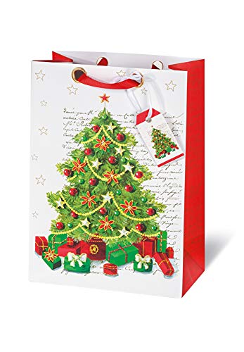bsb Geschenktasche Geschenktüte Papiertüte Papiertasche Weihnachten mit Weihnachtsbaum A4-Format von BSB