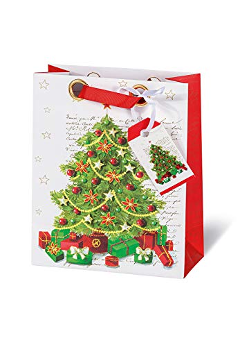 bsb Geschenktasche Geschenktüte Papiertüte Papiertasche Weihnachten mit Weihnachtsbaum Buch-Format von bsb