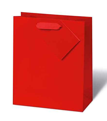 bsb Geschenktasche Geschenktüte Papiertüte Papiertasche neutrales Design in matt-rot Buch-Format von bsb
