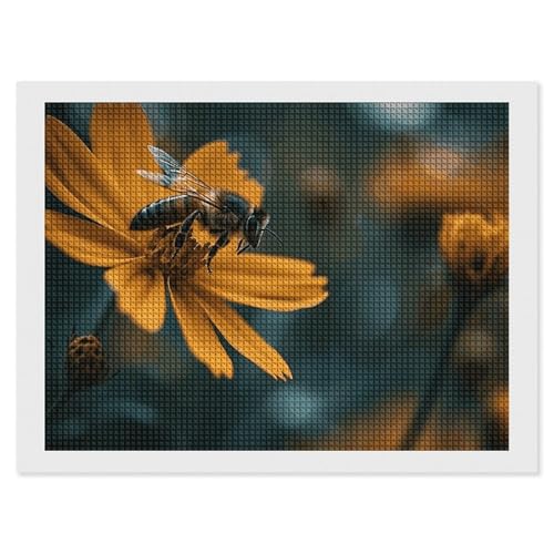 BSCKKDMN A Bee Flies by Diamond Painting Kits für Erwachsene, Diamantkunst-Set für Anfänger, 5D-DIY, Vollquadratisches Diamant-Kunst-Bastelset für Erwachsene für Wanddekoration BSCKKDMN A Bee Flies by Diamond Painting Kits für Erwachsene, Diamantkunst-Set für Anfänger, 5D-DIY, Vollquadratisches Diamant-Kunst-Bastelset für Erwachsene für Wanddekoration von BSCKKDMN