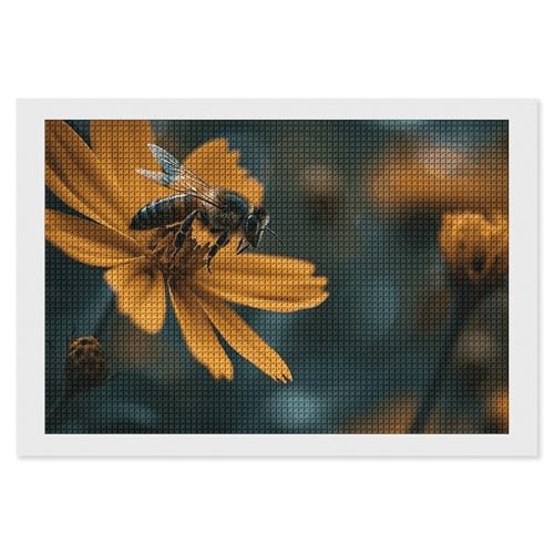 BSCKKDMN A Bee Flies by Diamond Painting Kits für Erwachsene, Diamantkunst-Set für Anfänger, 5D-DIY, Vollquadratisches Diamant-Kunst-Bastelset für Erwachsene für Wanddekoration BSCKKDMN A Bee Flies by Diamond Painting Kits für Erwachsene, Diamantkunst-Set für Anfänger, 5D-DIY, Vollquadratisches Diamant-Kunst-Bastelset für Erwachsene für Wanddekoration von BSCKKDMN