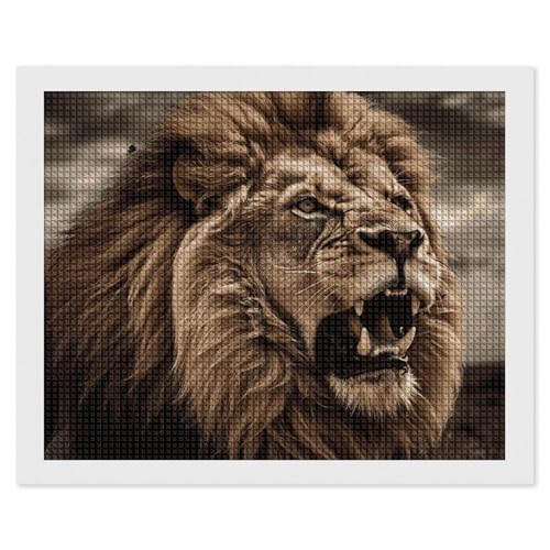 BSCKKDMN Angry Lion Diamond Painting Kits für Erwachsene Diamond Art Kit für Anfänger 5D DIY Full Square Diamond Art Craft Kits für Erwachsene für Home Wall Decor BSCKKDMN Angry Lion Diamond Painting Kits für Erwachsene Diamond Art Kit für Anfänger 5D DIY Full Square Diamond Art Craft Kits für Erwachsene für Home Wall Decor von BSCKKDMN