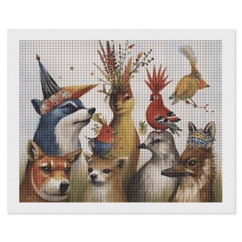 BSCKKDMN Animal Party Diamond Painting Kits für Erwachsene Diamond Art Kit für Anfänger 5D DIY Full Square Diamond Art Craft Kits für Erwachsene für Home Wall Decor BSCKKDMN Animal Party Diamond Painting Kits für Erwachsene Diamond Art Kit für Anfänger 5D DIY Full Square Diamond Art Craft Kits für Erwachsene für Home Wall Decor von BSCKKDMN