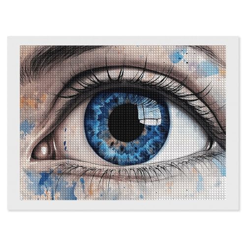 BSCKKDMN Blue Eye Diamond Painting Kits für Erwachsene, Diamantkunst-Set für Anfänger, 5D DIY Full Square Diamond Art Craft Kits für Erwachsene für Home Wall Decor BSCKKDMN Blue Eye Diamond Painting Kits für Erwachsene, Diamantkunst-Set für Anfänger, 5D DIY Full Square Diamond Art Craft Kits für Erwachsene für Home Wall Decor von BSCKKDMN