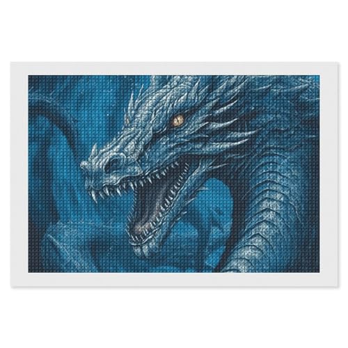 BSCKKDMN Dragon Cool Blue Diamond Painting Kits für Erwachsene, Diamantkunst-Set für Anfänger, 5D DIY Full Square Diamond Art Craft Kits für Erwachsene für Home Wall Decor BSCKKDMN Dragon Cool Blue Diamond Painting Kits für Erwachsene, Diamantkunst-Set für Anfänger, 5D DIY Full Square Diamond Art Craft Kits für Erwachsene für Home Wall Decor von BSCKKDMN