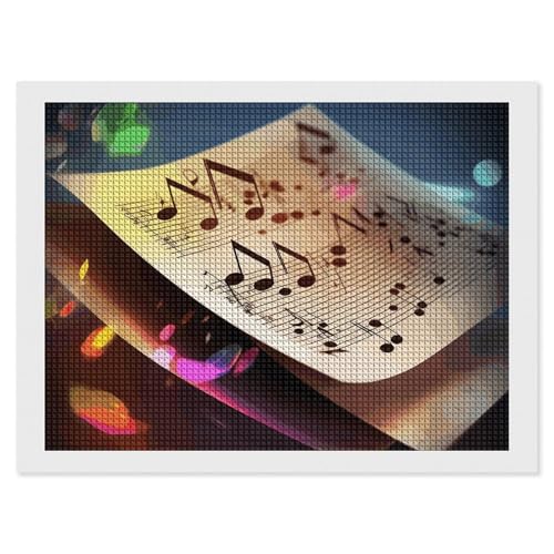 BSCKKDMN Floating Notes Diamond Painting Kits für Erwachsene Diamond Art Kit für Anfänger 5D DIY Full Square Diamond Art Craft Kits für Erwachsene für Home Wall Decor BSCKKDMN Floating Notes Diamond Painting Kits für Erwachsene Diamond Art Kit für Anfänger 5D DIY Full Square Diamond Art Craft Kits für Erwachsene für Home Wall Decor von BSCKKDMN