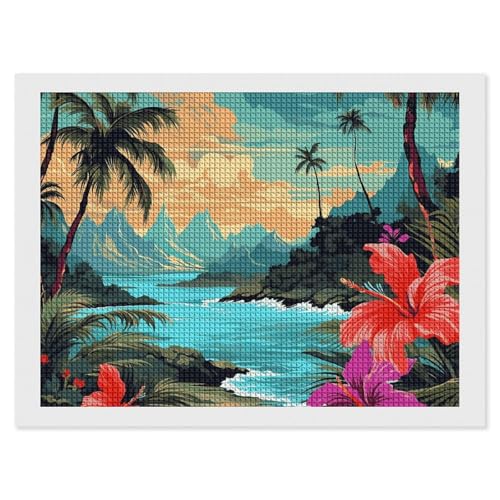 BSCKKDMN Hello Hawaii Diamond Painting Kits für Erwachsene Diamond Art Kit für Anfänger 5D DIY Full Square Diamond Art Craft Kits für Erwachsene für Home Wall Decor BSCKKDMN Hello Hawaii Diamond Painting Kits für Erwachsene Diamond Art Kit für Anfänger 5D DIY Full Square Diamond Art Craft Kits für Erwachsene für Home Wall Decor von BSCKKDMN