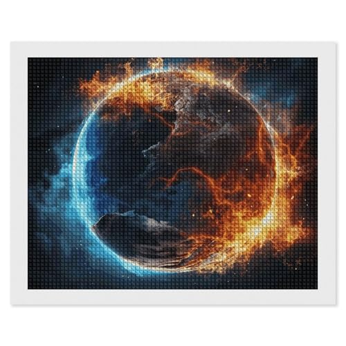 BSCKKDMN Planet Ice and Fire Diamond Painting Kits for Adults Diamond Art Kit for Beginner 5D DIY Full Square Diamond Art Craft Kits for Adults for Home Wall Decor BSCKKDMN Planet Ice and Fire Diamond Painting Kits for Adults Diamond Art Kit for Beginner 5D DIY Full Square Diamond Art Craft Kits for Adults for Home Wall Decor von BSCKKDMN