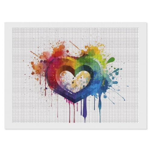BSCKKDMN Rainbow Splash Painting Diamond Painting Kits für Erwachsene Diamond Art Kit für Anfänger 5D DIY Full Square Diamond Art Craft Kits für Erwachsene für Home Wall Decor von BSCKKDMN