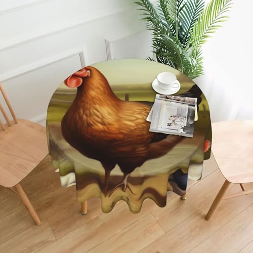 BSCKKDMN Runde Tischdecke, 152,4 cm, Bauernhof-Geflügel-Tischdecken, schmutzabweisend, waschbar, knitterfrei, abwischbar, moderne Bauernhaus-Dekorationen für Party, Picknick, Zuhause, Küche BSCKKDMN Runde Tischdecke, 152,4 cm, Bauernhof-Geflügel-Tischdecken, schmutzabweisend, waschbar, knitterfrei, abwischbar, moderne Bauernhaus-Dekorationen für Party, Picknick, Zuhause, Küche von BSCKKDMN