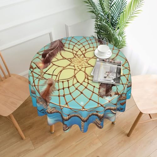BSCKKDMN Runde Tischdecke, 152,4 cm, Catch Dream Netz-Tischdecken, schmutzabweisend, waschbar, knitterfrei, abwischbar, moderne Bauernhaus-Dekorationen für Party, Picknick, Zuhause, Küche BSCKKDMN Runde Tischdecke, 152,4 cm, Catch Dream Netz-Tischdecken, schmutzabweisend, waschbar, knitterfrei, abwischbar, moderne Bauernhaus-Dekorationen für Party, Picknick, Zuhause, Küche von BSCKKDMN