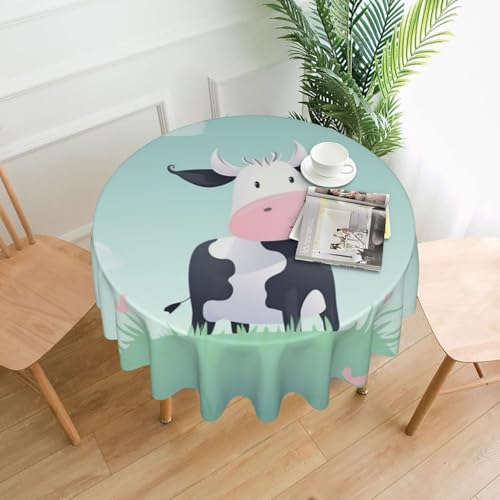 BSCKKDMN Runde Tischdecke, 152,4 cm, Kuhhintergrund, schmutzabweisend, waschbar, knitterfrei, abwischbar, moderne Bauernhaus-Dekorationen für Party, Picknick, Zuhause, Küche BSCKKDMN Runde Tischdecke, 152,4 cm, Kuhhintergrund, schmutzabweisend, waschbar, knitterfrei, abwischbar, moderne Bauernhaus-Dekorationen für Party, Picknick, Zuhause, Küche von BSCKKDMN