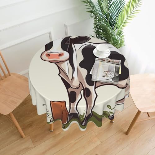 BSCKKDMN Runde Tischdecke, 152,4 cm, Milchkuh-Tischdecken, schmutzabweisend, waschbar, knitterfrei, abwischbar, moderne Bauernhaus-Dekorationen für Party, Picknick, Zuhause, Küche BSCKKDMN Runde Tischdecke, 152,4 cm, Milchkuh-Tischdecken, schmutzabweisend, waschbar, knitterfrei, abwischbar, moderne Bauernhaus-Dekorationen für Party, Picknick, Zuhause, Küche von BSCKKDMN