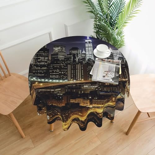 BSCKKDMN Runde Tischdecke, 152,4 cm, Motiv: New York Night Tischdecken, schmutzabweisend, waschbar, knitterfrei, abwischbar, moderne Bauernhaus-Dekorationen für Party, Picknick, Zuhause, Küche BSCKKDMN Runde Tischdecke, 152,4 cm, Motiv: New York Night Tischdecken, schmutzabweisend, waschbar, knitterfrei, abwischbar, moderne Bauernhaus-Dekorationen für Party, Picknick, Zuhause, Küche von BSCKKDMN