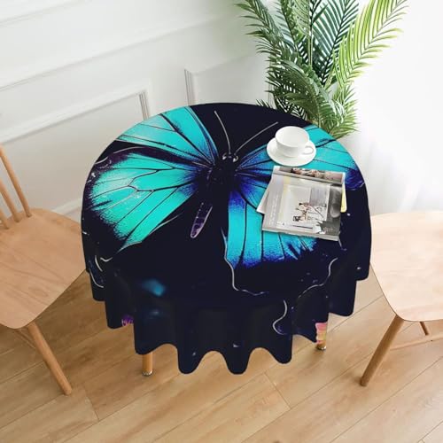 BSCKKDMN Runde Tischdecke, 152,4 cm, Schmetterlings-Tischdecken, schmutzabweisend, waschbar, knitterfrei, abwischbar, moderne Bauernhaus-Dekorationen für Party, Picknick, Zuhause, Küche BSCKKDMN Runde Tischdecke, 152,4 cm, Schmetterlings-Tischdecken, schmutzabweisend, waschbar, knitterfrei, abwischbar, moderne Bauernhaus-Dekorationen für Party, Picknick, Zuhause, Küche von BSCKKDMN