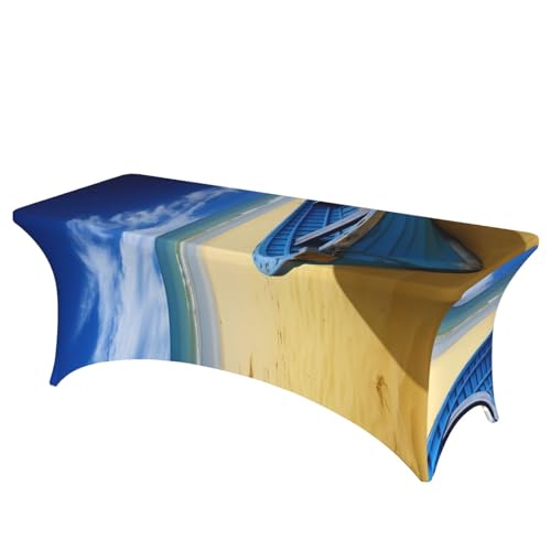 BSCKKDMN Spandex-Tischdecken, dehnbar, knitterfrei, waschbar, universal, rechteckig, für Geburtstagsparty, Hochzeit, Bankett, Blau, Himmelgelb, Strandboot, 1,8 m BSCKKDMN Spandex-Tischdecken, dehnbar, knitterfrei, waschbar, universal, rechteckig, für Geburtstagsparty, Hochzeit, Bankett, Blau, Himmelgelb, Strandboot, 1,8 m von BSCKKDMN