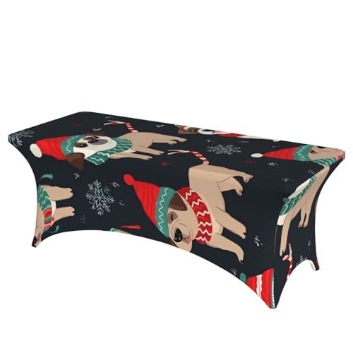 BSCKKDMN Spandex-Tischdecken, dehnbar, knitterfrei, waschbar, universal, rechteckig, für Geburtstagsparty, Hochzeit, Bankett, Frohe Weihnachten, Hund, 1,8 m BSCKKDMN Spandex-Tischdecken, dehnbar, knitterfrei, waschbar, universal, rechteckig, für Geburtstagsparty, Hochzeit, Bankett, Frohe Weihnachten, Hund, 1,8 m von BSCKKDMN