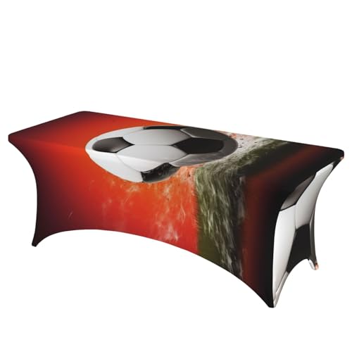 BSCKKDMN Spandex-Tischdecken, dehnbar, knitterfrei, waschbar, universal, rechteckig, für Geburtstagsparty, Hochzeit, Bankett, Fußballhintergrund, 1,8 m BSCKKDMN Spandex-Tischdecken, dehnbar, knitterfrei, waschbar, universal, rechteckig, für Geburtstagsparty, Hochzeit, Bankett, Fußballhintergrund, 1,8 m von BSCKKDMN