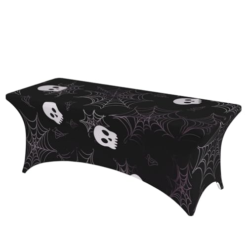 BSCKKDMN Spandex-Tischdecken, dehnbar, knitterfrei, waschbar, universal, rechteckig, für Geburtstagsparty, Hochzeit, Bankett, Halloween, Gothic, 1,8 m BSCKKDMN Spandex-Tischdecken, dehnbar, knitterfrei, waschbar, universal, rechteckig, für Geburtstagsparty, Hochzeit, Bankett, Halloween, Gothic, 1,8 m von BSCKKDMN