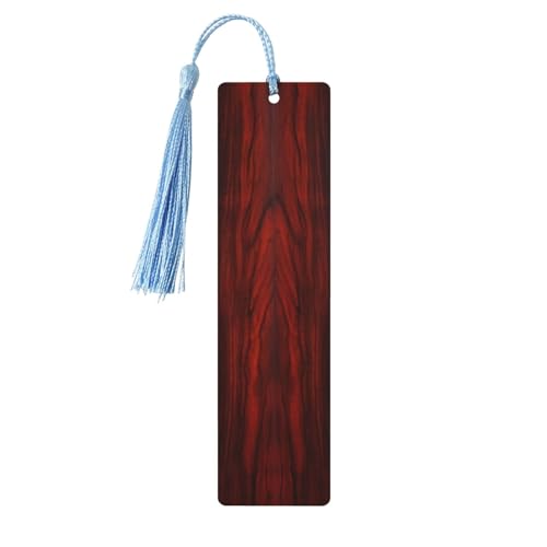Rotes Holz-Lesezeichen zum Selbermachen, Holzhandwerk, Lesezeichen mit bunten Quasten, Geschenkanhänger, Etiketten, ungewöhnliches Geschenk für Buchliebhaber, Männer und Frauen von BSCKKDMN