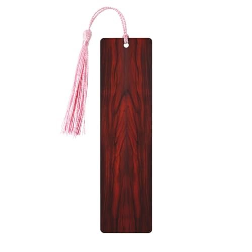 Rotes Holz-Lesezeichen zum Selbermachen, Holzhandwerk, Lesezeichen mit bunten Quasten, Geschenkanhänger, Etiketten, ungewöhnliches Geschenk für Buchliebhaber, Männer und Frauen von BSCKKDMN